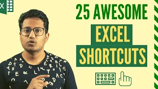 25 AWESOME Excel Keyboard Shortcuts You Should Know [upl. by Eillek]