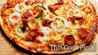 Dominos Style Thin Crust Pizza Recipe  Homemade Pizza Crust Tutorial [upl. by Cosmo896]