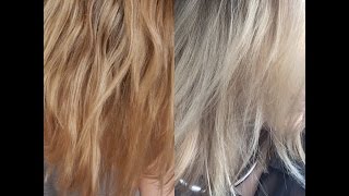 How To Tone Brassy Blonde Hair  DEMO with Wella T18  T11 [upl. by Ainesey]