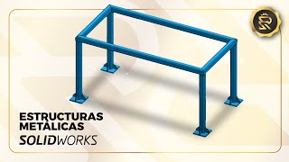 ✅ Tutorial SOLIDWORKS como diseñar estructuras metálicas [upl. by Zurkow]