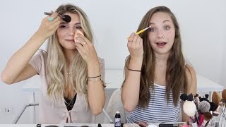 No Mirror Makeup Challenge ft Olivia Jade [upl. by Airotna922]