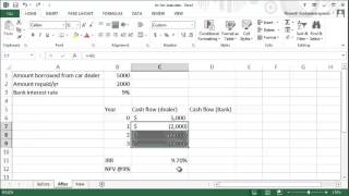 Excel finance tutorial calculating IRR for a loan [upl. by Zeuqirdor]