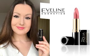 Eveline Cosmetics Aqua Platinum Lipstick  Review  Swatch 🌸 [upl. by Naivaj]