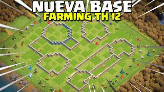 BASE FARMING TH 12 ¡NUEVO DISEÑO CLASH OF CLANS [upl. by Wennerholn703]