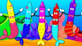 Five Little Mermaids  Crayons Nursery Rhymes For Kids  Baby Song [upl. by Nelsen619]