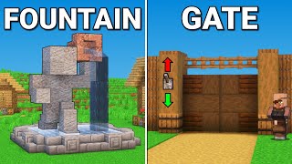 15 VILLAGE Build Hacks In Minecraft [upl. by Durwyn]