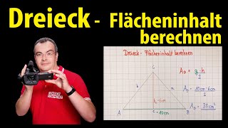 Dreieck  Flächeninhalt berechnen  Lehrerschmidt [upl. by Torp160]