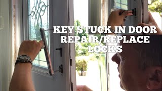 UPVC DOOR LOCK FAULT Key Won’t Remove amp it’s upside down How To Repair or Replace Locks Simple [upl. by Warms]