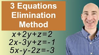 Solving Systems of 3 Equations Elimination [upl. by Sabino128]