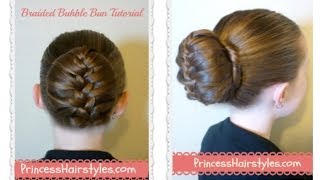 Braided Bubble Bun Tutorial Dance Hairstyles [upl. by Negriv]