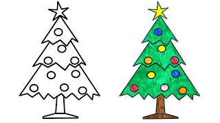 Si te vizatoni pemen e vitit te ri  how to draw a christmas tree and star [upl. by Old]