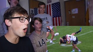 NFL FANS React to Hardest Rugby Hits [upl. by Anitnauq139]