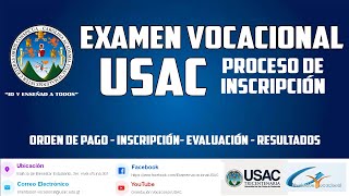 EXAMEN VOCACIONAL USAC  PROCESO DE INSCRIPCIÓN [upl. by Shelia]