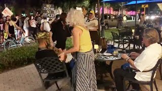 Couple Dining Outside Is Confronted by Protesters [upl. by Carrel]