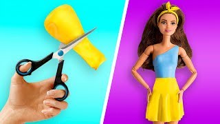 👗 DOLL HACKS DIY Doll Dresses With Balloons  Easy No Sew Clothes [upl. by Anema]