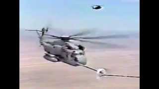 Sea Stallion CH 53E Helicopter Mid Air Refueling Accident cuts Fuel Probe with KC 135 Stratotanker [upl. by Otilia]