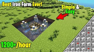 SIMPLE Iron Farm  1200 Ingots PER HOUR [upl. by Hsirrehc]