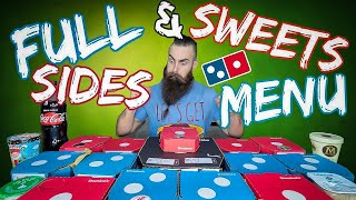 THE FULL DOMINOS SIDES amp SWEETS MENU CHALLENGE  BeardMeatsFood [upl. by Surbeck]