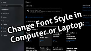 How To Change Font Style in Computer  How to change the default Windows 10 system font  2021 [upl. by Ennovoj]