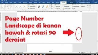 Cara mengatur Page Number  Halaman Landscape pada Dokumen Potrait [upl. by Rhianon]