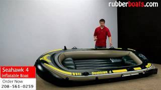 Intex Seahawk 4 Inflatable Fishing Boat Video Review by Rubber Boats [upl. by Gasparo]