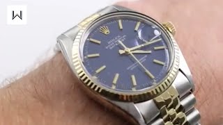 Rolex Oyster Perpetual Vintage Twotone Datejust 1601 Luxury Watch Review [upl. by Hussar]