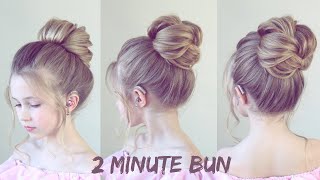 2023 Simple Two Minute Bun Style [upl. by Ijic]