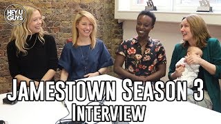 Naomi Battrick Niamh Walsh Abiola Ogunbiyi amp Claire Cox on Jamestown Season 3 [upl. by Yecram]