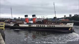 Paddle Steamer Waverley Departing Glasgow 13th August 2018 [upl. by Servetnick]