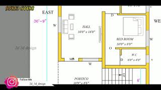 800sft North Facing Building house plan per vastu [upl. by Labana29]