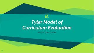 MODELS OF CURRICULUM EVALUATION [upl. by Kilah]