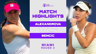 Ekaterina Alexandrova vs Belinda Bencic  2023 Miami Round 3  WTA Match Highlights [upl. by Kcered448]