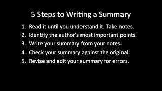 How to Write an Effective Academic Summary Paragraph [upl. by Rolan574]