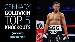 Gennady Golovkin Top 5 biggest knockouts Canelo v GGG 2 [upl. by Longan42]