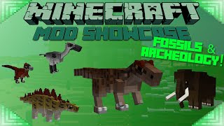 FOSSILS amp ARCHEOLOGY  Minecraft Mod Showcase DINOSAURS [upl. by Anoyet]