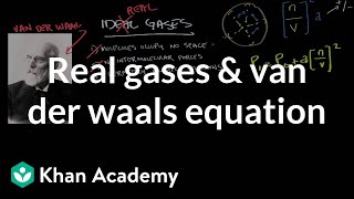 Real gases and the van der Waals equation  Physical Processes  MCAT  Khan Academy [upl. by Bisset]