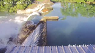 Video shows moment dam gate collapsed at Lake Dunlap [upl. by Meelas929]