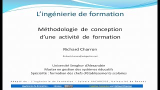 Ingénierie de formation  Partie 1 [upl. by Jacobson]