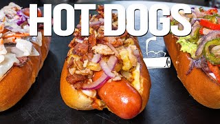 3 RIDICULOUSLY DELICIOUS HOT DOG RECIPES  SAM THE COOKING GUY [upl. by Ardnasela]