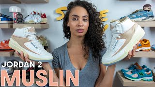 AN UNDERRATED WOMENS JORDAN 2 Jordan 2 Muslin Craft Sunset Haze On Foot Review and How to Style [upl. by Ayiram]