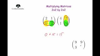 Multiplying Matrices 2x2 by 2x2  Corbettmaths [upl. by Marylin]