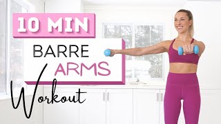 10 min BARRE ARMS WORKOUT  Toned Arms  Light Dumbbells [upl. by Uzzi]