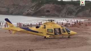 HENDAYE  🚁 🆘 Urgence lhélico du SAMU 64 A décolle de la plage  Hendaye Surf TV [upl. by Essirehc238]