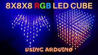 How to make a 8X8X8 RGB LED cube using Arduino [upl. by Rakel]