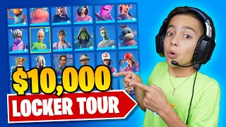 FERRANS 10000 FORTNITE LOCKER TOUR RARE SKINS  Royalty Gaming [upl. by Atilrep]