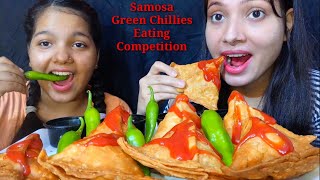 Samosa Eating Competition  SISTER EDITION  Food Challenge  Foodie JD Vlogs [upl. by Izmar]