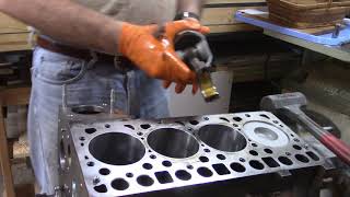 Installing Pistons in Diesel Engine [upl. by Larina]