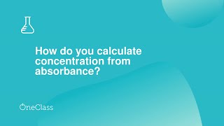 How do you calculate concentration from absorbance [upl. by Drol]