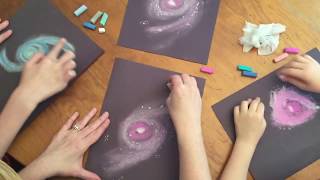 How to Draw a Spiral Galaxy with Chalk Pastels [upl. by Nored]