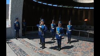 Volgograd Mamayev Kurgan  The Honor Guard of Eternal Flame 4K [upl. by Ahsaelat991]